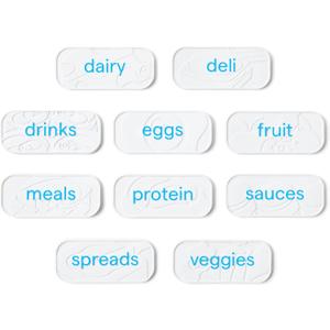YouCopia ReStickable Fridge Labels, 3D Fridge Labels, Reusable Nano-Suction, White