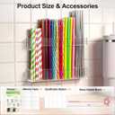 9.6 Large Acrylic Straw Holder for Cabinet Door, Reusable Adjustable Two-Part Straws Organizer with Ultra Sticky Adhesive Strips, 2026 Straw Storage for Kitchen Cupboard (Transparent)