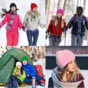 2 Pieces 3-Hole Full Face Mask Cover Ski Mask Winter Balaclava Cap Knitted Face Cover for Winter Outdoor Sports (Black)