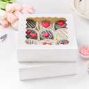 Kucoele 20 PCS Pie Boxes, 9 x 9 x 2.5 Inches Bakery Boxes with Window, Auto-Popup Cookie Boxes White Treat Boxes for Chocolate Strawberries, Pastries, Muffins, Donuts