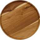JB Home Collection, 12.5" Acacia Wood Round Serving Tray  Natural Wooden Platter for Charcuterie, Fruits, Snacks, Coffee, Tea  Rustic Food Board for Kitchen, Dining, Entertaining