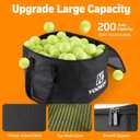YooKoo Sturdy Tennis Ball Hopper Holds 200 Balls, Lightweight Tennis Ball Basket, Easy to Use Without Installation for Tennis Training and Teaching