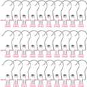 Boot Hangers for Closet, Hanging Clips Laundry Hooks Clothes Pins Closet Hanger Organizer Clamps Socks Towel Clips Heavy Duty Clothespins Bulk Hanger Clips for Closet Travel Pants Socks Handbags (30 PACK, Pink)