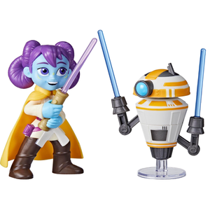 Star Wars: Young Jedi Adventures Pop-Up Lightsaber Duel, LYS Solay & Training Droid Action Figures, 4-Inch Scale Toys, Preschool Toys for 3 Year Old Boys & Girls (2 Pack)