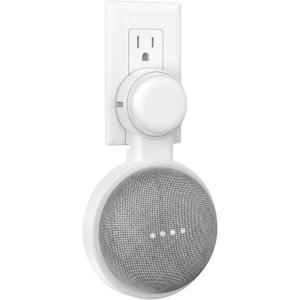 HomeMount Wall Mount for Google Home Mini or Google Nest Mini (2nd Gen),Space-Saving Outlet Holder Accessories for Google Mini Voice Assistant (White)