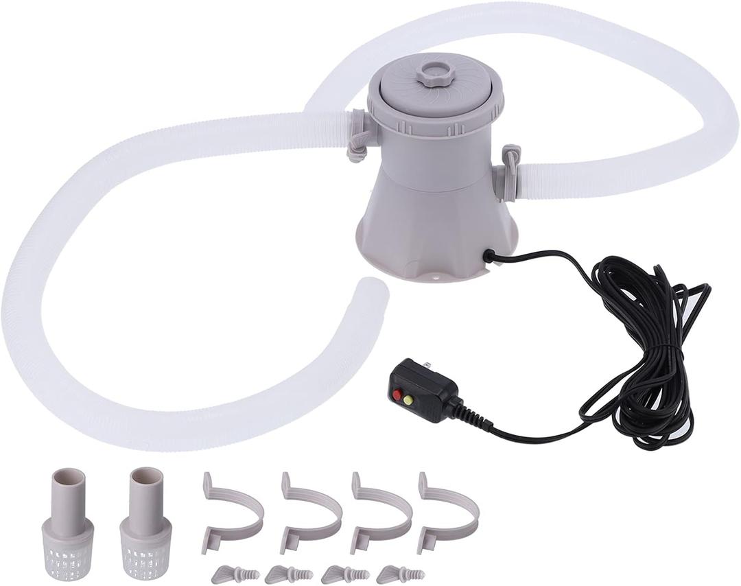 Effective Filter Pump, Air Release Valve, 300GPH Rate, for Pool, Swimming Pool, Garden, Gray Color 1.5in Thread 15W Power