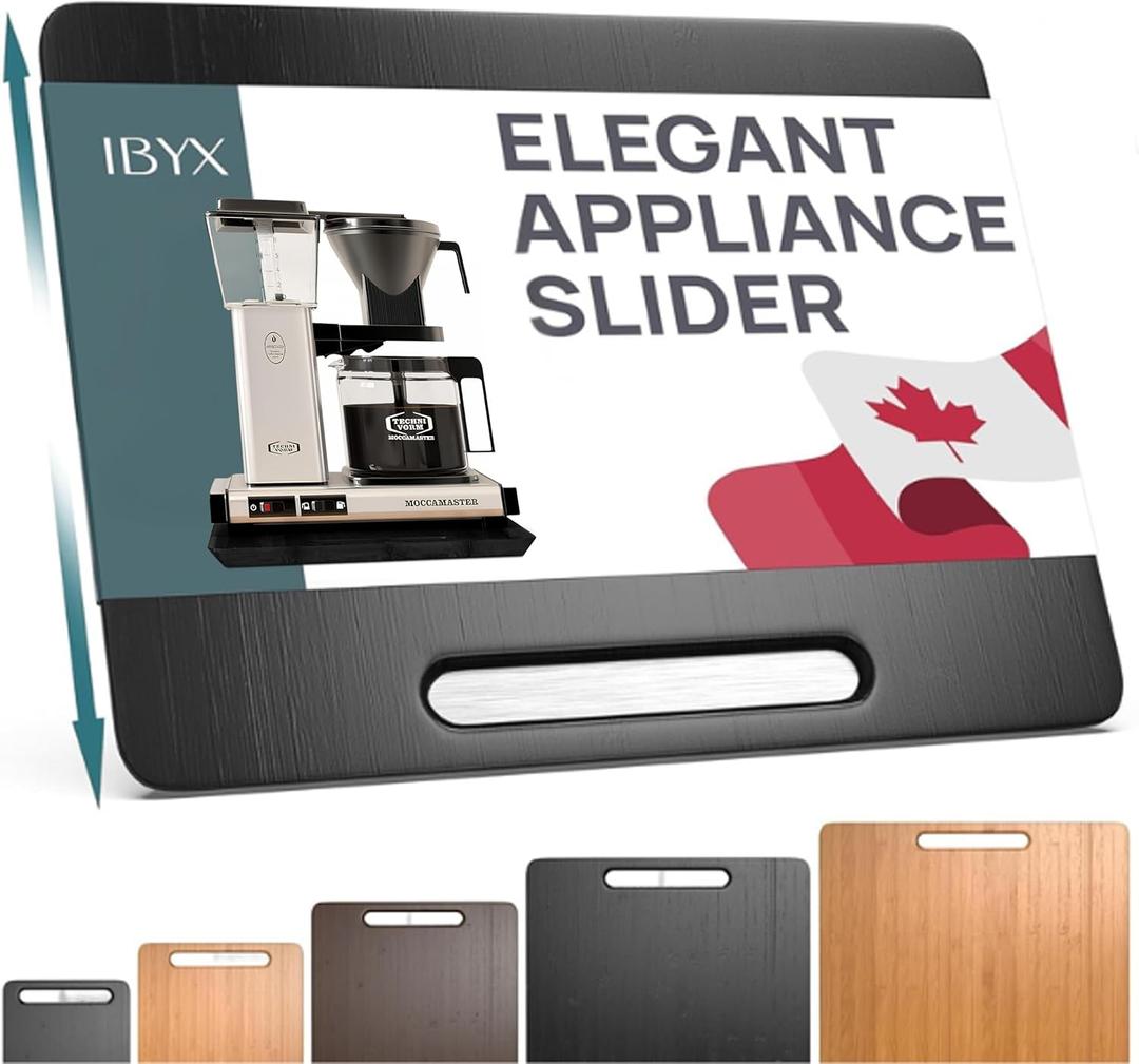 Ibyx Elegant Sliding Tray for Your Coffee Maker & Heavy Kitchen Appliances - Sturdy, Slides Easily from Under The Cabinet (Black, 13W x 10.5D)