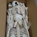 JOYIN 2PCS 36" Halloween Skeleton Decor, 3FT Full Body Stayable Movable Joints, Posable Hanging Skeletons for Halloween Decoration, Yard, Graveyard, Haunted House Props, Spooky Scene Party Favor (Yellow)