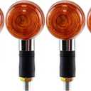 Motorcycle Amber Replacement Turn Signal Indicator Lights for Honda Harley Kawasaki Suzuki Bullet Cruiser Bobber Chopper Command Light Accessories (Amber-4pcs), XLW-0122