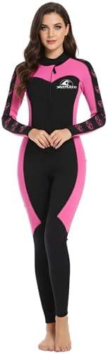 Jintaleco 4/3 mm Wetsuits for Women, Premium Neoprene Front Zip Women Wet Suit for Surfing, Swimming, Diving and Water Sports 2XL