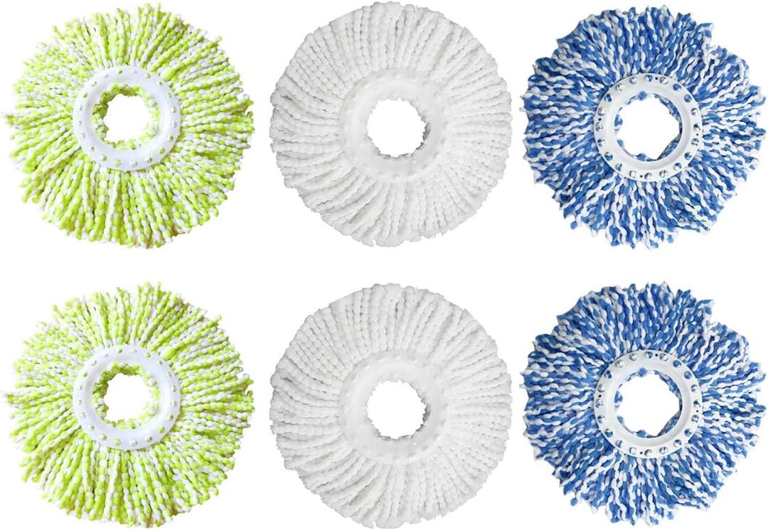 6 Pack Spin Mop Refill Pads Compatible with SIMPLI-Magic 79349 79117 979193 79229 Spin Mop Cleaning System, Part No.79161