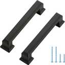 Ravinte Hardware 10 Pack Matte Black Cabinet Pulls, 3-3/4 Inch (96mm) Hole Center Zinc Alloy Drawer Handles for Kitchen Cabinets, Cupboards, Dressers, Square Solid Metal Hardware
