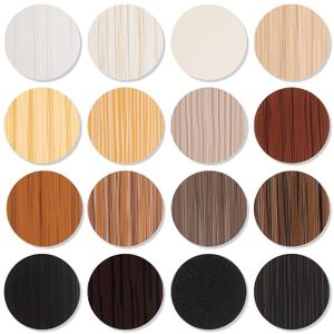 Epakh 864 Pcs Screw Covers Wood Stickers for Furniture 0.83 Inch Screw Hole Stickers Waterproof PVC Cover Caps Adhesive Wood Grain Decals for Holes Wall Cabinets Bookcase Desk(Basic Color)