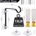 2 Pack Window Hummingbird Feeder with Hooks, 2 Mini 2.2oz Transparent Plastic Flower Feeders, Heavy-Duty Metal Suction Cup Hangers, Dual Installation for Window, Glass & Wall