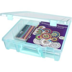 ArtBin 6955AA Super Satchel Compartment Box Clear Craft Organizer Storage Case - Aqua, Pack of 1