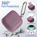 for Airpods 4th Generation Case Cover(2024),Soft Silicone Full Protective Case for AirPods 4 Case with Keychain & Cleaner Kit,Compatible with Apple Airpods 4 for Women,MenSmokepurple