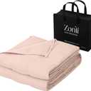 ZonLi Weighted Blanket for Adults (48"x72", 12lbs, Light Pink) Twin Size High Breathability Heavy Blanket, Soft Material with Premium Glass Beads