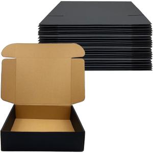 24 Pack 11x9x3 inch Black Shipping Boxes Cardboard Packaging Boxes for Mailing Shipping Corrugated Cardboard Boxes for Packaging Small Business Craft Flat Shipping Boxes Empty Gifts Giving Products