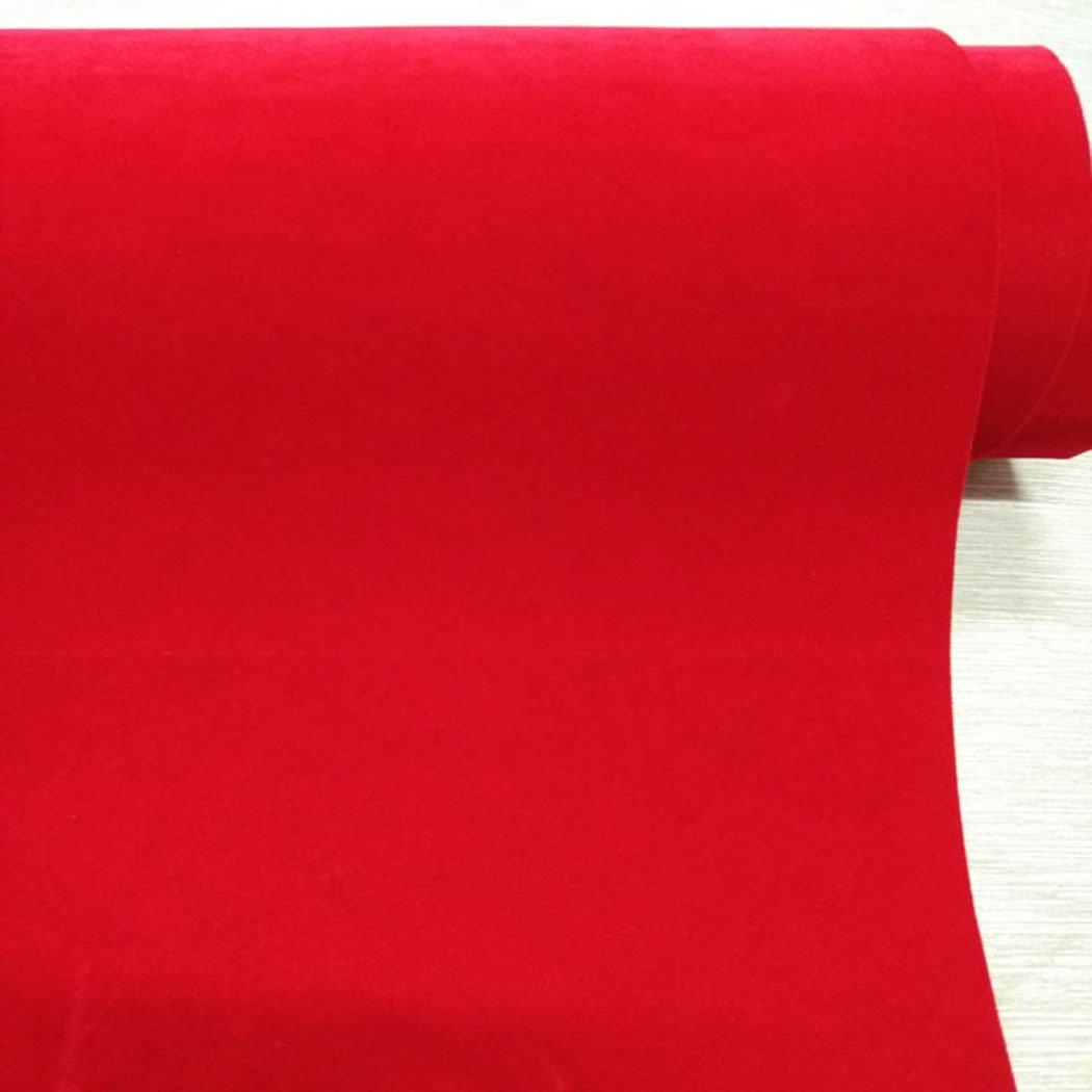 Self Adhesive Flock Velvet Backing Paper Liner for Jewelry Drawer 17.7" x 117" Peel and Stick Craft Fabric (Red)