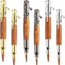 6 Pcs Bolt Action Pen for Woodturning, Pen Sets for Men Gift, Durable and Easy to Use, Office Decor Pen, Woodworking Tools for Making Home (Silver, Gold, Black) (1)