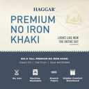 Haggar Men's Premium No Iron Khaki Classic Fit Flat Front Casual Pant (Regular and Big & Tall Sizes) (42W x 30L, Black)