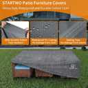 STARTWO Patio Furniture Covers Waterproof Outdoor Lawn Furniture Set Cover for 7-12 Piece Sectional Sofa, Conversation Set Garden Dining Tables Chairs,Grey