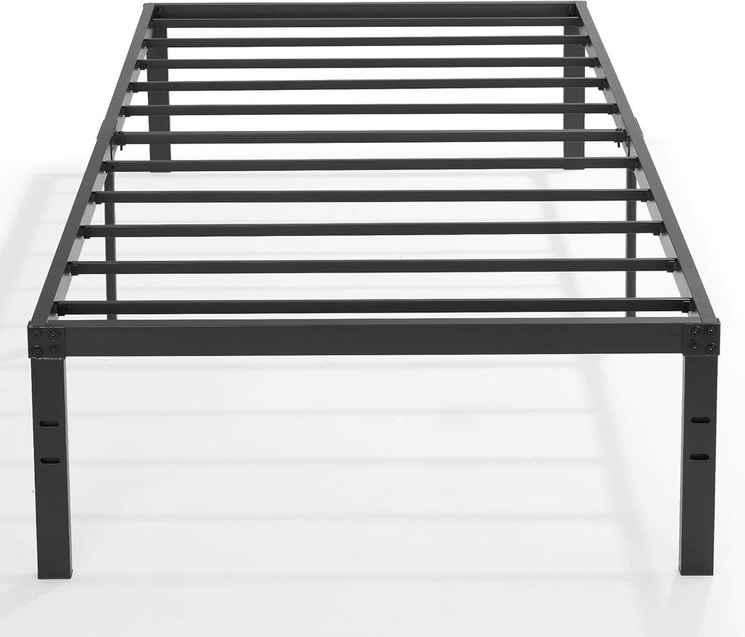 VECELO 16" Twin Size Metal Platform Tall Bed Frame for Kids,Heavy Duty Steel Slat/Easy Assembly Mattress Foundation/No Box Spring Needed