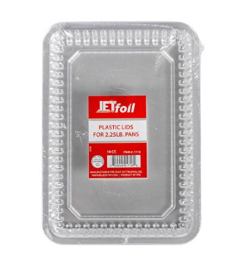 Jet-Foil Plastic Lids for 2.25 Pounds Pans 24/10 ct