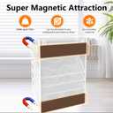 6 Tier Magnetic File Holder with Hook, Magnetic File Organizer Folder Holder, Wall File Organizer, Hanging Magnetic Paper Holder for File Cabinets, Office, Whiteboard, Magnetic Mail Holder