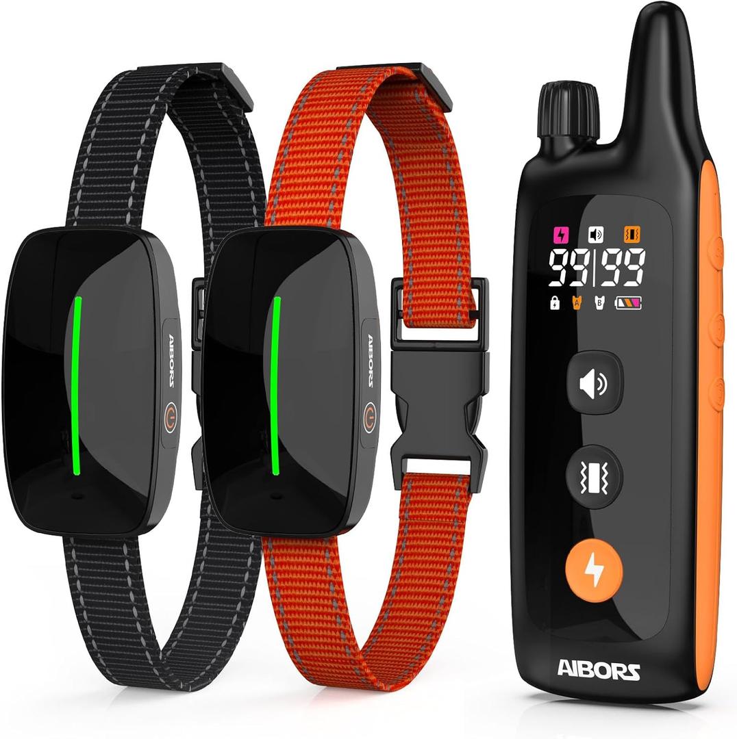 Dog Shock Collar with Remote - 4000Ft Dog Training Collar for Small Medium Large Dogs 10-120lbs, Waterproof Rechargeable E Collars for 2 Dogs with Beep Vibration (1-99) and Humane Shock (1-99) Modes