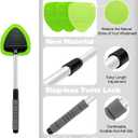 XINDELL Windshield Cleaner Tool Car Interior Window Cleaning Kit with Extendable Handle & 4 Microfiber Pads, Auto Wiper Inside Windshield Brush for Car & Home Windows