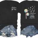 Be Kind Shirt for Women Teacher Kindness Positive Message Tshirt Dandelion Graphic Summer Tee Tops (Large, Darkgray)