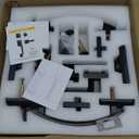 Goldenwarm Double Front Door Lock Set, Oil Rubbed Bronze Double Door Handle with Dummy, Double Front Door Hardware Set with Reversible Handle Lever