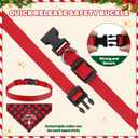 Valentines Day Dog Bandana with Unique Quick-Release Buckle and Retractable Design,Triangle Reversible Bibs Breed for Dogs,Red Plaid Bandana with Christmas Santa(XL)
