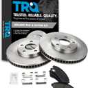 TRQ Front Brake Pad & Rotor Ceramic Rotors Compatible with 1997-2005 Buick LeSabre Riviera Cadillac DeVille Eldorado Seville 2000-2005 Chevrolet Impala Pontiac Bonneville 1997-2003 Oldsmobile Aurora