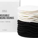 Public Goods Reusable Bamboo Cleansing Rounds | 14 Count Makeup Remover Pads with Cotton Mesh Wash Bag | Alternative to Disposable Cotton Rounds | Gentle, Machine Washable, Vegan Skincare Essential