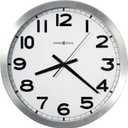 Howard Miller Gooding Wall Clock II 547-688 – Modern Round Brushed Aluminum, Flat Glass Crystal, Sturdy Metal Frame, Classic Black Accents, Quartz Movement