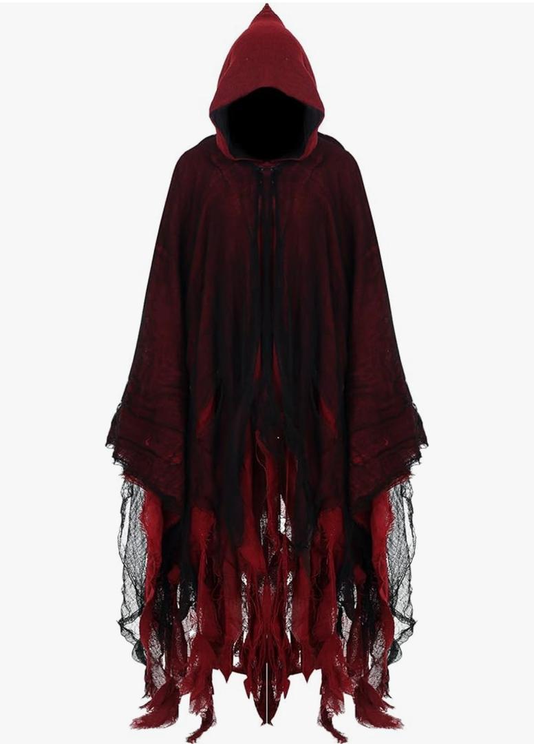 Brand: Geyoga Geyoga Halloween Grim Reaper Costume Halloween Scary Cloak Witch Costume Hooded Cape for Adult Cosplay Props, L Brand: Geyoga Geyoga Halloween Grim Reaper Costume Halloween Scary Cloak Witch Costume Hooded Cape for Adult Cosplay Props, L