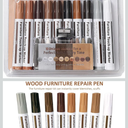 Furniture Repair Kit Wood Markers, Set of 8 Colors Wood Scratch Repair Markers and Wax Sticks with Sharpener Kit for Stains, Scratches, Floors, Tables, Desks, Carpenters, Bedposts
