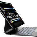 HOU for iPad Pro 13 inch Case 2024 with Keyboard (M4), iPad Pro 13 inch Keyboard with Multi-Touch Trackpad, 7 Colors Backlight, Easy-Set Magnetic Stand Bluetooth-Black