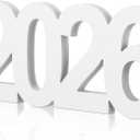AceOrbit Graduation Decorations 2026 Table Sign Centerpieces 13" x 5.5" Wooden Class of 2026 Block Graduation Photo Booth Props for High School Seniors Night Decor College Party Supplies(White)