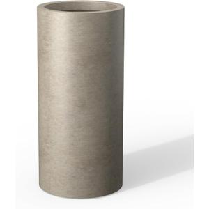 Kante 23.6 Inch Tall Cylindrical Planter, Large Round Plant Pots with Drainage Hole, Made with Concrete, Suitable for Indoor Outdoor Plants, Home Decor, Weathered Concrete