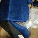 Roundhill Furniture Ellston Velvet Adjustable Swivel Barstools in Blue, Set of 2