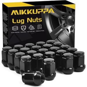 MIKKUPPA 24PCS M14x1.5 Lug Nuts - Black 1.4" 35mm Length, 0.87" (22mm) Wide Short Style Lug Nuts, Replacement for 1995-1999 Chevy Silverado 1500, 2010-2022 Camaro, 2010-2017 Equinox Aftermarket Wheel
