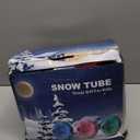 3Pack Snow Tubes, Snow Sled for Kids and Adults, Cold-Resistant Inflatable Snow Tube, Thickened Heavy Duty Sleds for Winter with Handles, Snow Toys, Snow Sleds for Family Activities Outdoor Fun (Green, Pink, Blue)