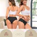 Sexy Seamless Underwear Wave Edge No Show Bikini Panties V-waist Ice Silk Hipster Lady Cheeky Invisibles Briefs 6 Pack (Large)