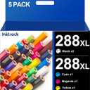288XL Ink Cartridges 5 Pack Remanufactured for Epson 288 XL T288 T288XL Ink Cartridges Combo Pack to use for Expression Home XP-440 XP-330 XP-340 XP-430 XP-434 (2 Black,1 Cyan,1 Magenta,1 Yellow)