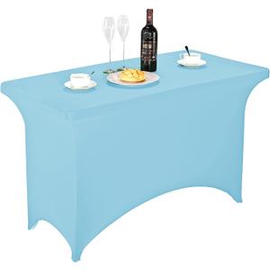 FORLIFE 6Pack Spandex Table Covers 6ft，Fitted Tablecloth for 6ft Rectangular Tables, Stretch Patio Table Covers, Universal Spandex Table Cover for Wedding, Banquet, Party 