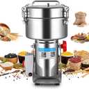 Powerful 3600W Grain Mill Grinder 2500g Stainless Steel, 36000 RPM Triple-Blade System, 270 Swing for Easy Flour Making, 30-300 Mesh Adjustable, for Home Kitchen & Coffee Shop