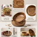 Acacia Wood Salad Bowl Set of 2, 8.6" Natural Solid Wood Serving Bowls, Handcrafted & Hand-Polished, Wooden Salad Bowls for Kitchen & Dining for Pasta, Yogurt, Fruit, Snacks & Gift